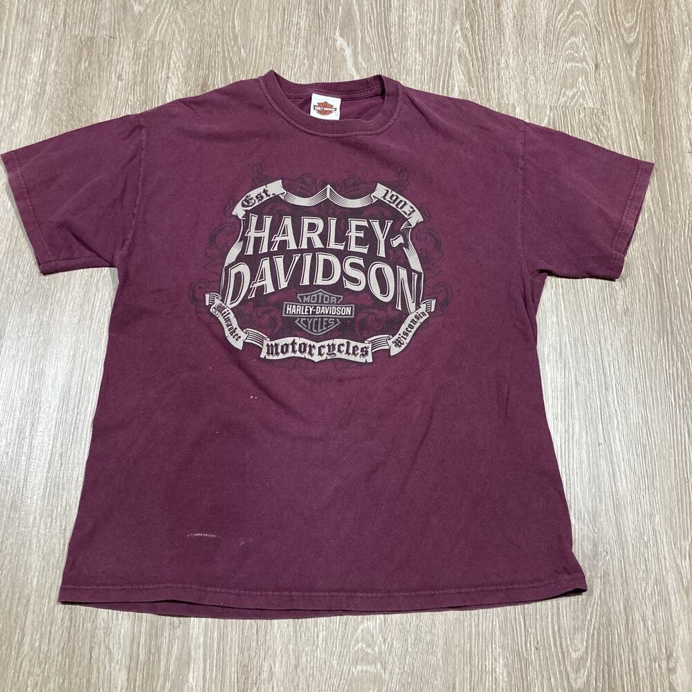 Harley Shirt L 00s Y2k Highway 101 Oregon Davidson Motorcycle Biker Chopper Tee